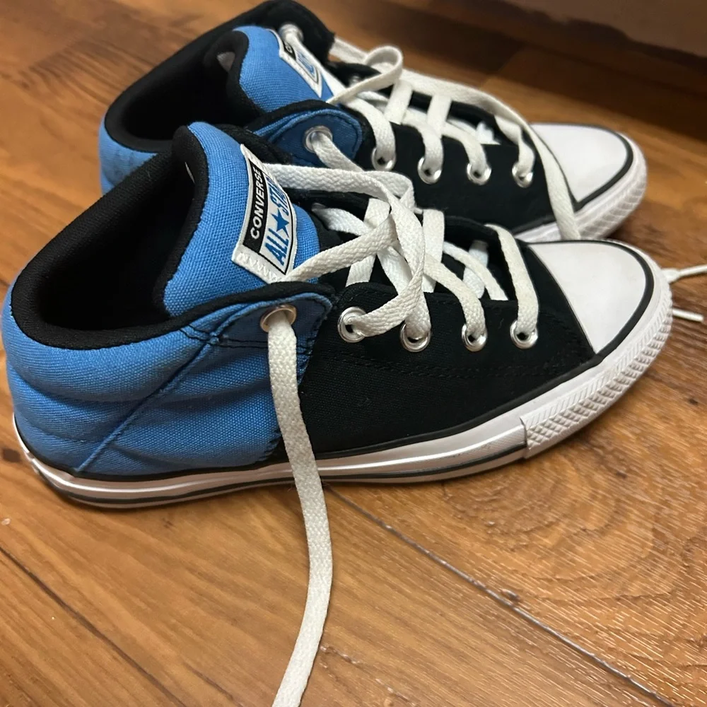 Converse Kids' Black and Blue Sneakers - Picture 4 of 4